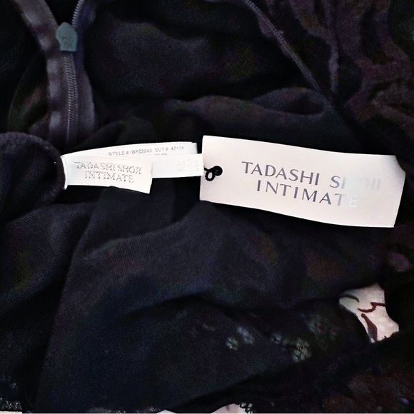 Tadashi Shoji Taft Velvet Trim Bodysuit Black NWT Size XS - Picture 7 of 13